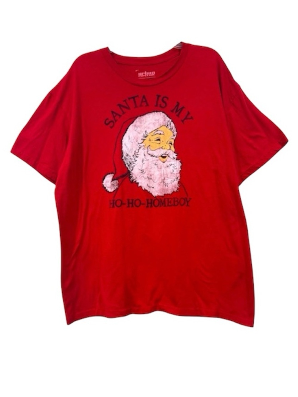 Urban Pipeline Christmas Tee Santa Is My Ho Ho Homeboy Graphic Red Size XL